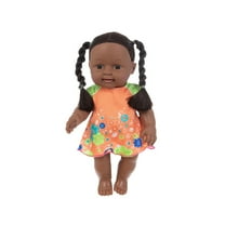SPOORYYO Black Baby Doll, Realistic 11.81in Vinyl Reborn Baby Toy with Cute Curly Hair, Soft Cotton Body, Hand-Drawn Nails, Perfect for Accompaniment, Art Collection & Photography Props