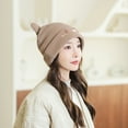 thumbnail image 5 of Njoeus Ribbed Knit Beanie Hat for Women Girls Cute Cats Ears Hat Winter Warm Slouchy Cuffed Skull Cap for Women, 5 of 5