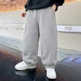 thumbnail image 2 of LRen Kids Sweatpants Baggy Boys Girls Wide Straight Leg Baggy Sweatpants Casual Pants Elastic Waist Athletic Joggers Sweat Pants with Pockets,6-7 Years, 2 of 5