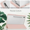 thumbnail image 4 of Case for Samsung Galaxy Tab S9 Plus/S8 Plus/S7 Plus/S7 FE/S7 Plus 12.4 Inch with [S Pen Holder], [Tri-Fold Flip Kickstand] Shockproof Protective Transparent Clear Back Tablet Cover, Rosegold, 4 of 8