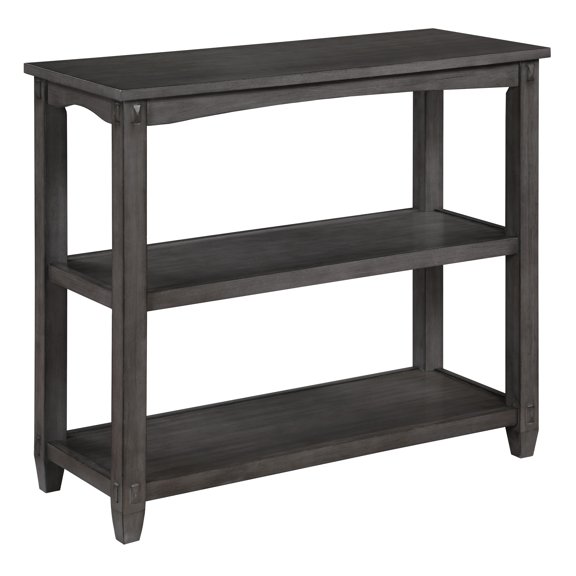 Lane 3-Shelf Console Table in Slate Gray Wood Finish