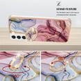 thumbnail image 4 of SaniMore for Samsung Galaxy S23 Plus Case, Marble Pattern 3 in 1 Heavy Duty Shockproof Full Body Hard PC+IMD Bumper Drop Protective Women Girls Cover Rotating Ring Bracket Stand, Rose, 4 of 10