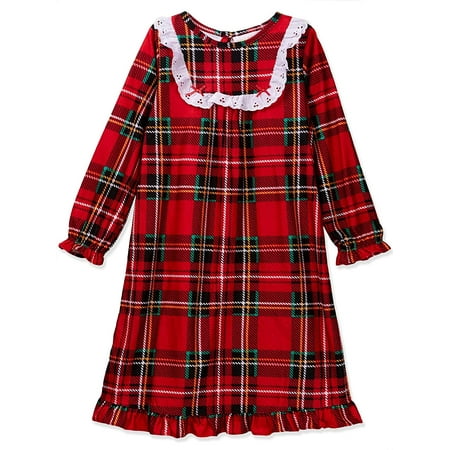 red plaid night gown