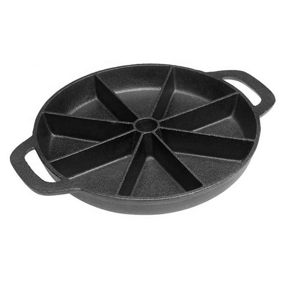 Raindrops Nonstick Cast Iron Skillet with Divided Compartments for Versatile Cooking