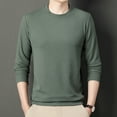 thumbnail image 2 of Men's Autumn Waffle Round Neck Long Sleeve Solid Color Versatile T-shirt, 2 of 8