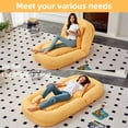 thumbnail image 4 of Folding Sofa Chair with 5 Adjustable Positions Plush Floor Lounge Chair for Gaming, Meditation and Relaxation (Yellow), 4 of 9