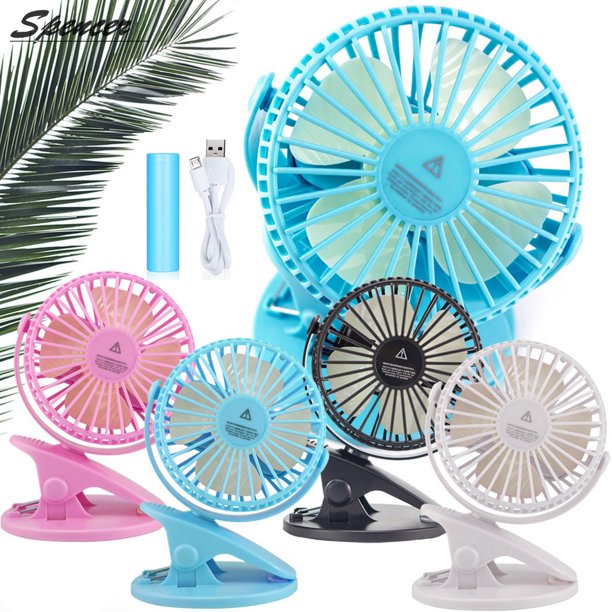 Spencer Battery Operated Clip on Desk Fan Portable Mini Quiet Fan 360