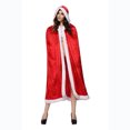thumbnail image 1 of Disfraz de Papá Noel, capa de Navidad para adultos y niños, manto con capucha, disfraz de fiesta de Cosplay, 1 of 5