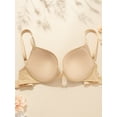 thumbnail image 5 of Deyllo Women's Push Up T-Shirt Bras Full Cup Padded Plunge Underwire Support Lift Up Add One Cup Seamless Bra,Nude 38C, 5 of 13