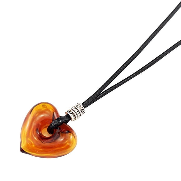 Difusor de perfume en forma de botella esencial con forma de corazón de cristal y colgante