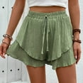 thumbnail image 6 of fatyb Womens Flowy Shorts Wide Leg Ruffle Tiered Casual Shorts Elastic High Waist Summer Shorts Beachwear, 6 of 7