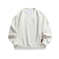 thumbnail image 2 of AWZXDE Men's Oversized Letter Print Sweatshirt, Drop Shoulder Crewneck Pullover, Comfortable Fall Top White,XXXXXXXL, 2 of 4