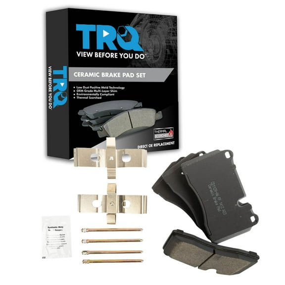 TRQ Front , Rear Brake Pads BFA19824 Fits Select 2009-2013 Chevrolet Corvette , 2006-2009 Land Rover Range Rover , 2010-2014 Volkswagen Touareg