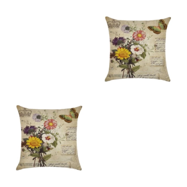 mmirethe Wide Application Cushion Covers For Coordinated Home Easy To Change Pillowcase kztym001-6 2Set