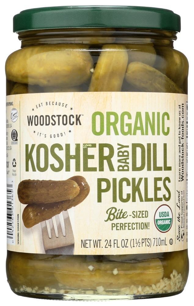 Woodstock Organic Kosher Baby Dill Pickles, 24 oz