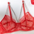 thumbnail image 5 of Gibobby Ropa interior mujer Conjunto de lencería sexy de encaje suave para mujer, ropa interior transparente con aros de encaje floral(Rojo, CH), 5 of 5