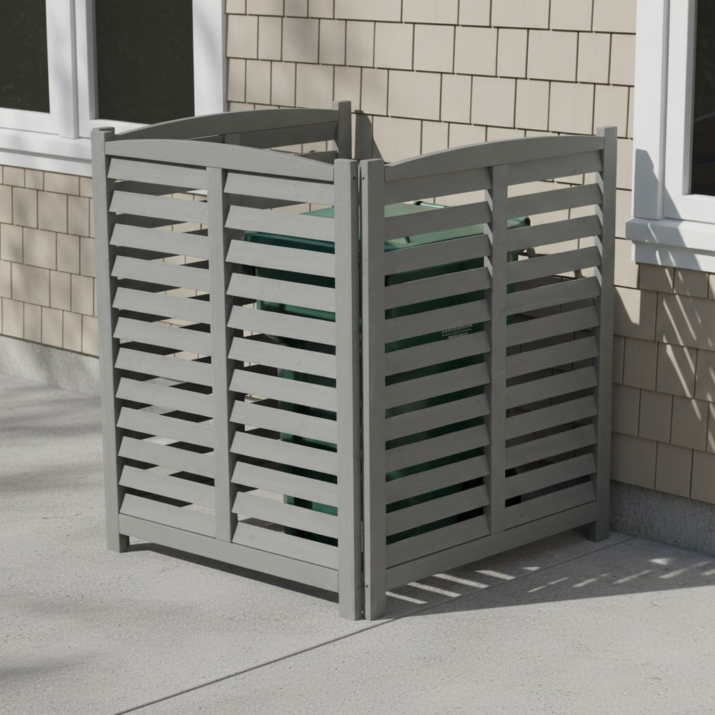 MAYEERTY 3-Panel Outdoor Wood Privacy Fence Screen, 32"Wx38"H Air Conditioner Trash Can Enclosure for Backyard Patio