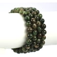 thumbnail image 2 of Natural Kmaite Green Mica Gemstone 8mm Round Beads Stretch Bracelet 7 Inch Unisex, 2 of 3