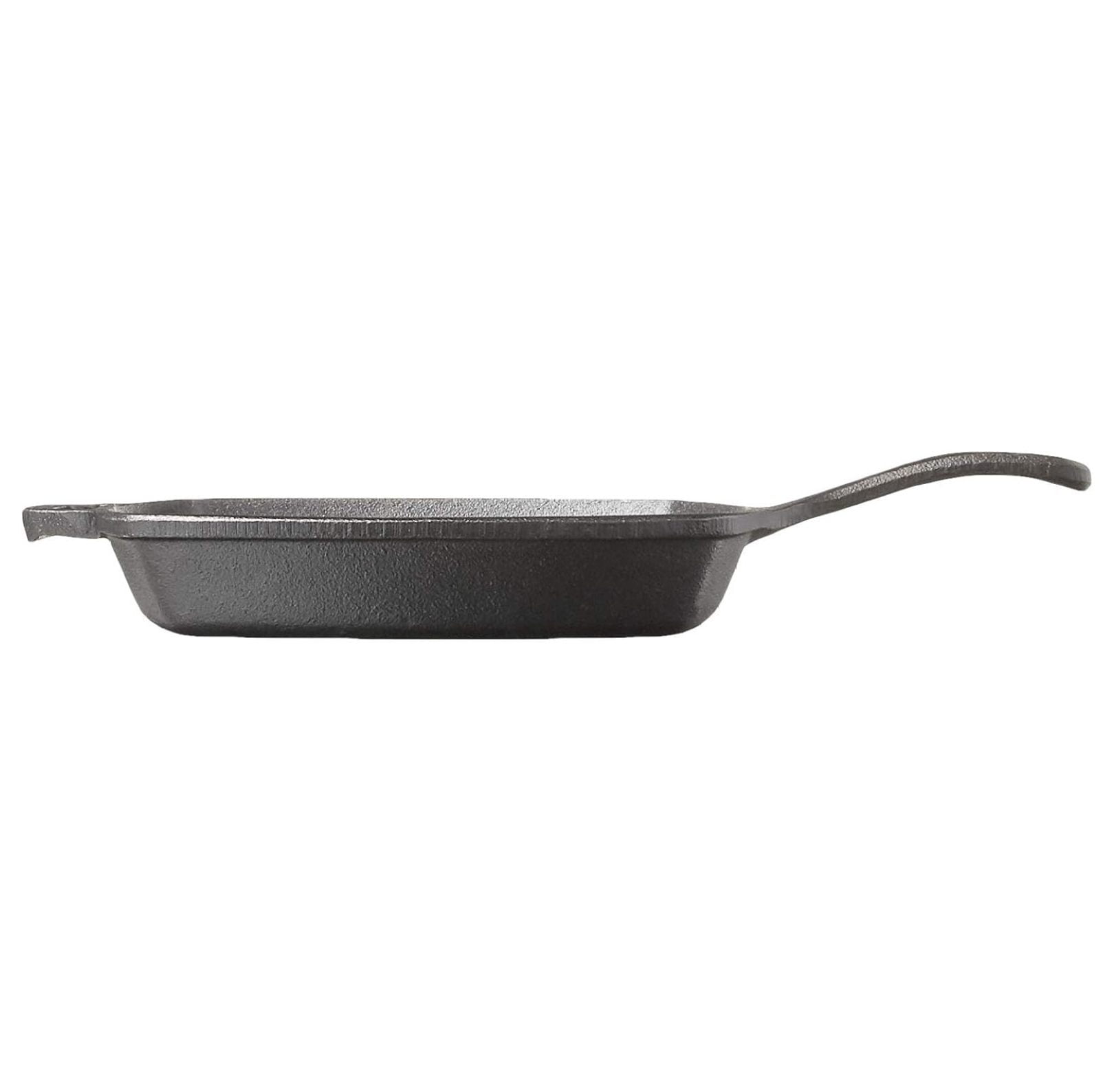 JB0217 10.5" Pre Seasoned Cast Iron Square Skillet for Grill, Gas, Oven, Electric, Induction and Glass, Black