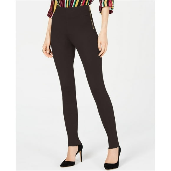 I.N.C Womens Side Zippers Casual Leggings, Brown, 0