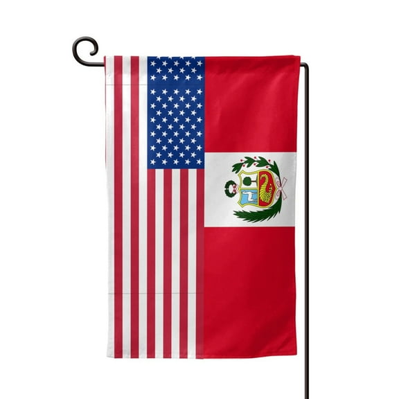 Peru America Flag Double Sided Garden Flag for Indoor Outdoor Decorations 12.5 * 18 Inches Square