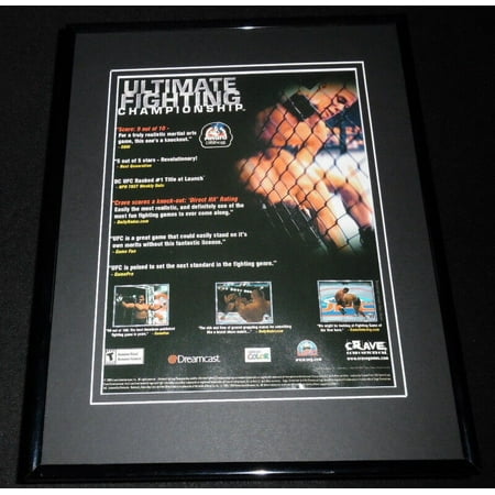 Image of 2001 UFC Ultimate Fighting Sega Dreamcast Framed 11x14 ORIGINAL Advertisement