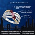 thumbnail image 2 of Gem Stone King 925 Silver and 10K Yellow Gold Red Rhodolite Garnet and Pink Lab Grown Diamond Engagement Ring for Women | 1.14 Cttw | Round 4MM | January Birthstone | Size 8, 2 of 6