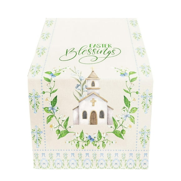 Easter Table Flag Multicolor Linen Tabletop Decoration For Living Room Coffee Table Restaurant Use Four Sizes 230 cm x 33 cm XL