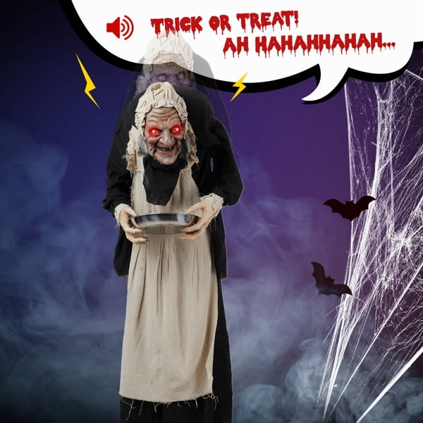 5FT Halloween Standing Decoration, Sensor-Activated (Lights/Sounds/Swaying), Waterproof Polyester for Yard/Garden