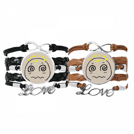 dizziness yellow stars fcartoon bracelet hand strap leather wristband double set