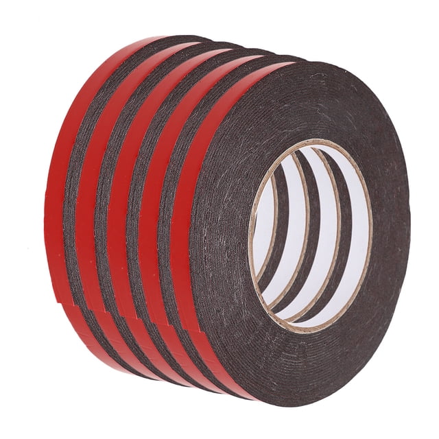 SHISUYAN Ruban Adhésif Double Face PE Résistant aux Intempéries Bande de Fermeture Super Forte pour Montage Automobile Bordure Décorative Bande de Garniture Rouge