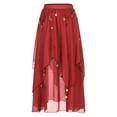thumbnail image 4 of Alvivi Women's Belly Dance Swing Layered Long Skirts Indian Dance Party Festival Costume Red One Size, 4 of 7