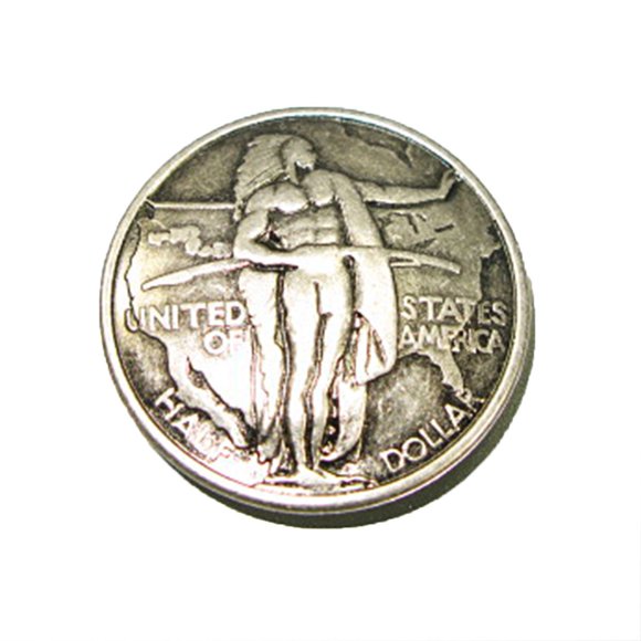 Tandy Leather Oregon Trail Half Dollar Concho Screwback 1-3/8" (35mm) 7094-00