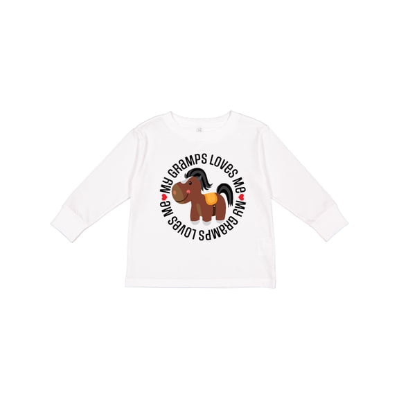 Inktastic My Gramps Loves Me Childs Horse Boys or Girls Long Sleeve Toddler T-Shirt