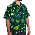 thumbnail image 2 of Tennis Men's Poplin Casual Printed Button Down Short Sleeve Summer Beach Shirts Unisex, 2 of 6