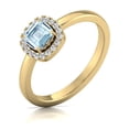 thumbnail image 6 of TimeLe$$ Classics Round and Cushion Cut Natural Aquamarine Gemstone Ring in 14K Yellow Gold (Size: 5), 6 of 6