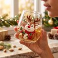 thumbnail image 5 of SLYNSHome Christmas Glass Tumbler 420ml Hand Blown Crystal Whiskey Cup with Gold Rim for Holiday Barware Home Christmas Party Gift, 5 of 7