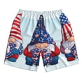 thumbnail image 3 of Uemuo Cute Gnomes in USA1 Pattern Men's Swim Trunks Hawaiian Beach Bathing Suit Swimsuits Beach Quick-Dry Shorts with Pockets-Small, 3 of 9