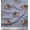 Coin Gray, variant on Soimoi Crepe Silk Fabric Leaves,Floral & Elephant Block Print Fabric by The Yard 42 Inch Wide