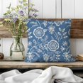 thumbnail image 4 of Blue Jacobean Floral Throw Pillow Covers 18x18 Inch Vintage Cottage Outdoor Farmhouse Decorations Decorative Throw Pillows Cases Set of 2 for Home Bed Living Room Couch Decor, 4 of 6