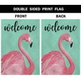 thumbnail image 3 of Flamingo Welcome Garden Yard Flag 12.5"x 18" Double Sided Polyester Pink Flamingos Warm House Flag Banners for Patio Lawn Outdoor Home Decor, 3 of 6