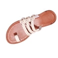 thumbnail image 1 of Zapatillas de Suela Suave Zapatillas de Playa Planas de Color Sólido de Moda con Hebilla de Metal para Zapatillas de Verano de las Mujeres, 1 of 9