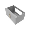thumbnail image 3 of Alpine 30" Wood Floating Vanity Base in Gray with Gold Handles, 3 of 5