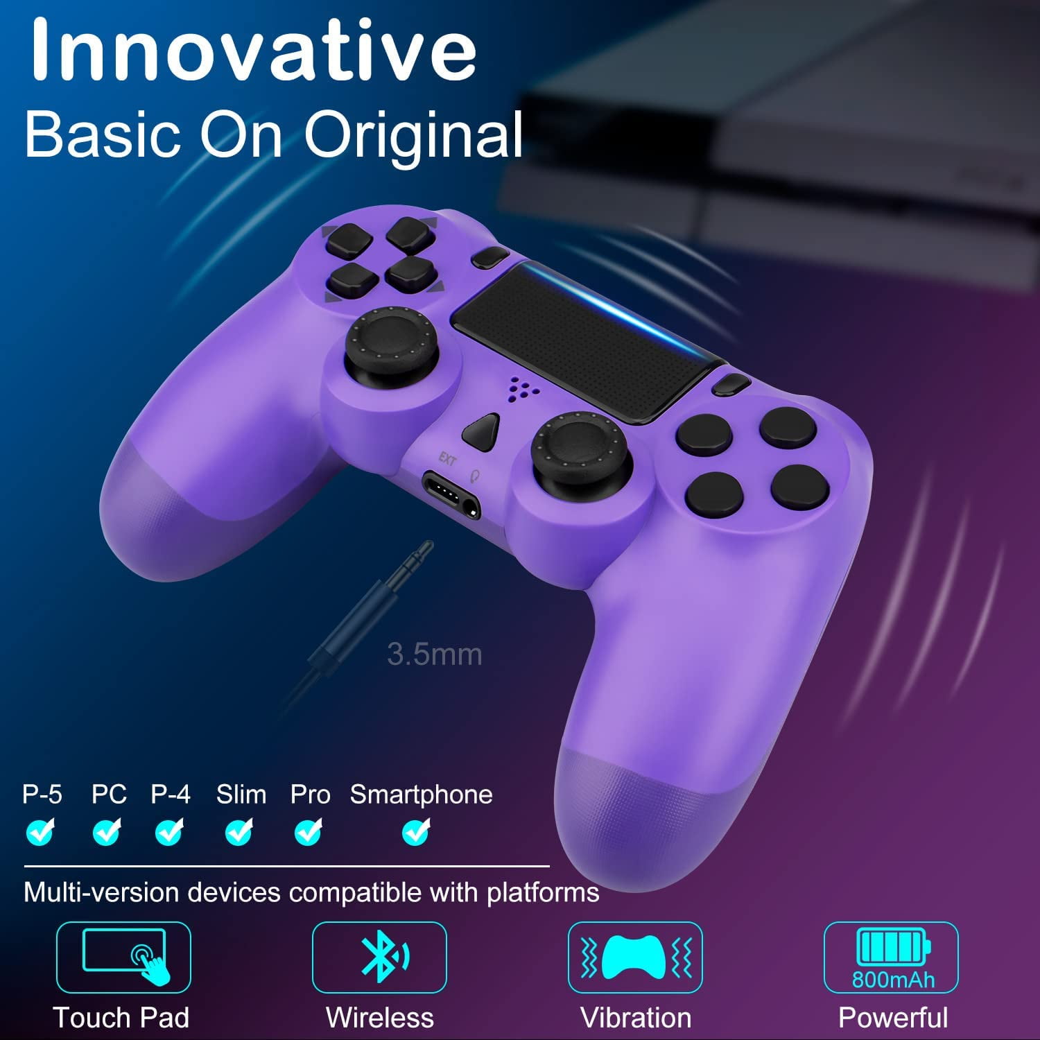 Purple ps4 sale wireless controller
