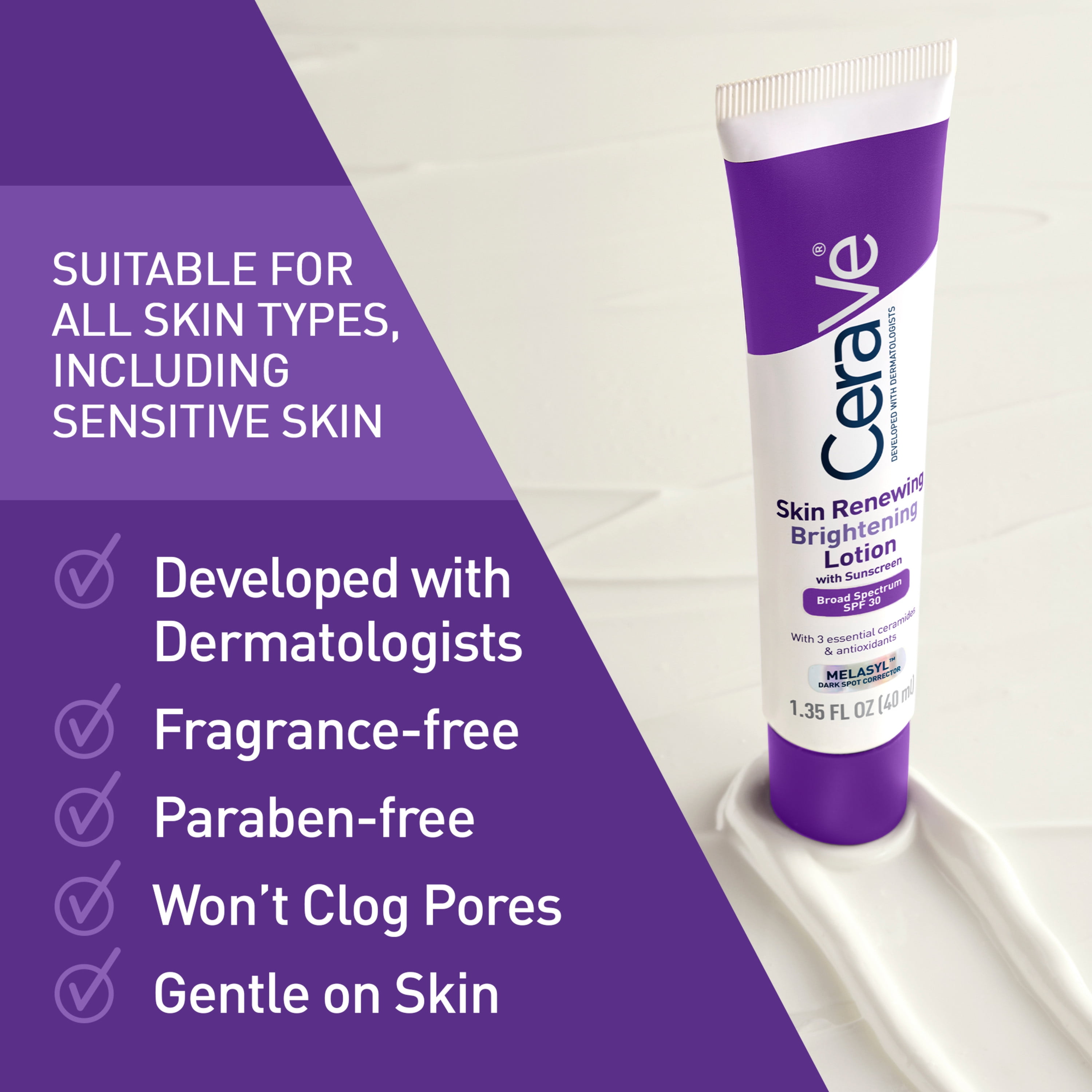 CeraVe Skin Renewing Brightening Lotion SPF 30 1.35 fl oz