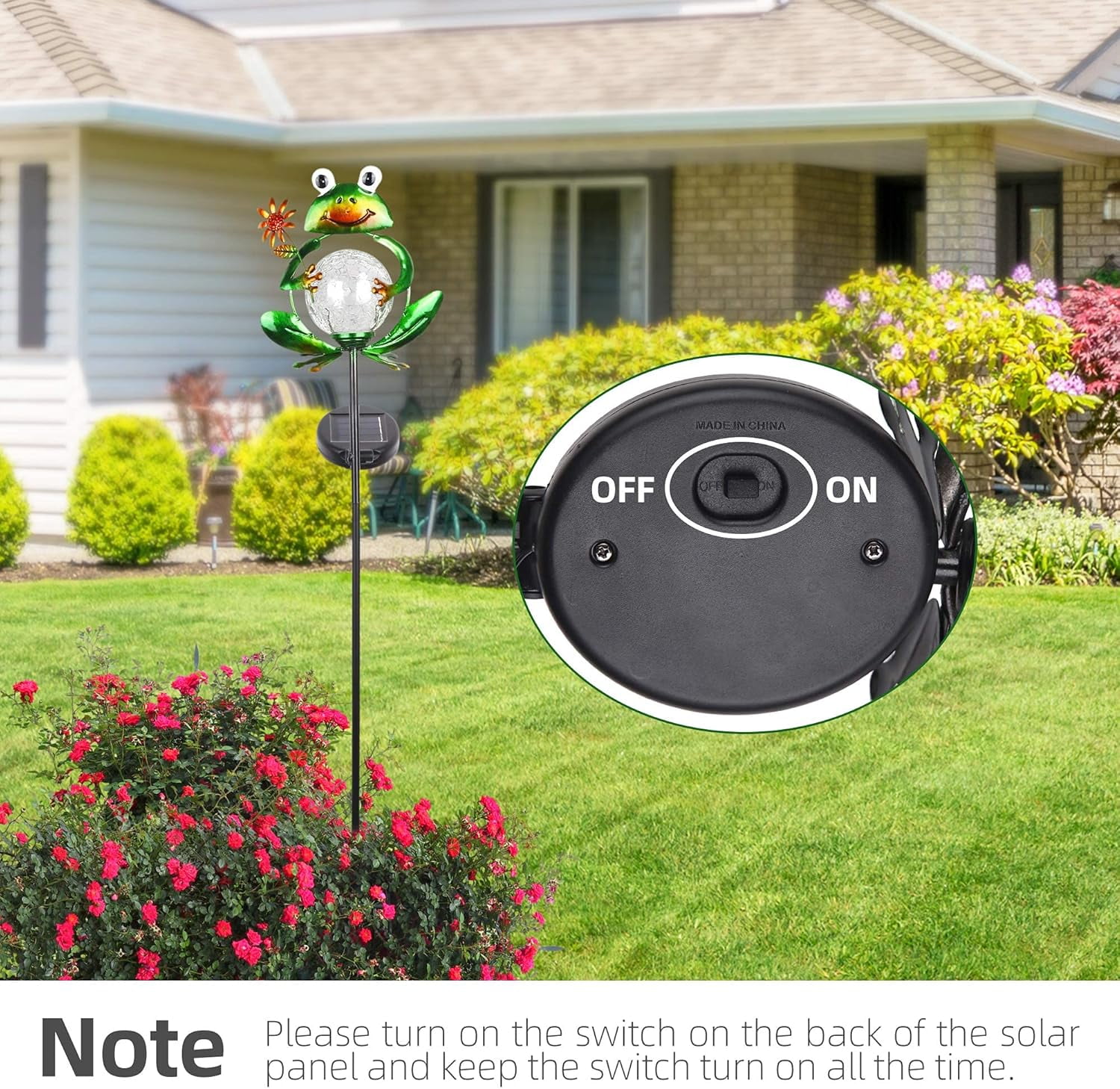 Acekid Frog Solar Lights Outdoor Garden Decorative Auto ON/Off Solar PoweRed Stake Lights For Christmas Pathway Lawn Patio Yard Decor Green