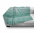 thumbnail image 2 of Teal Soft Flannel Fleece Throw Blanket, Painted Wood Board Horizontal Lines Birthdays Easter Holiday Print Backdrop Image, Cozy Plush for Indoor and Outdoor Use, 50" x 60", Turquoise, by Ambesonne, 2 of 5