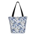thumbnail image 3 of Horeoi Blue Paisley Print Shoulder Bag for Women Large Capacity Zipper Tote for Shopping Beach Travel Gym with Inner Pocket, 3 of 7