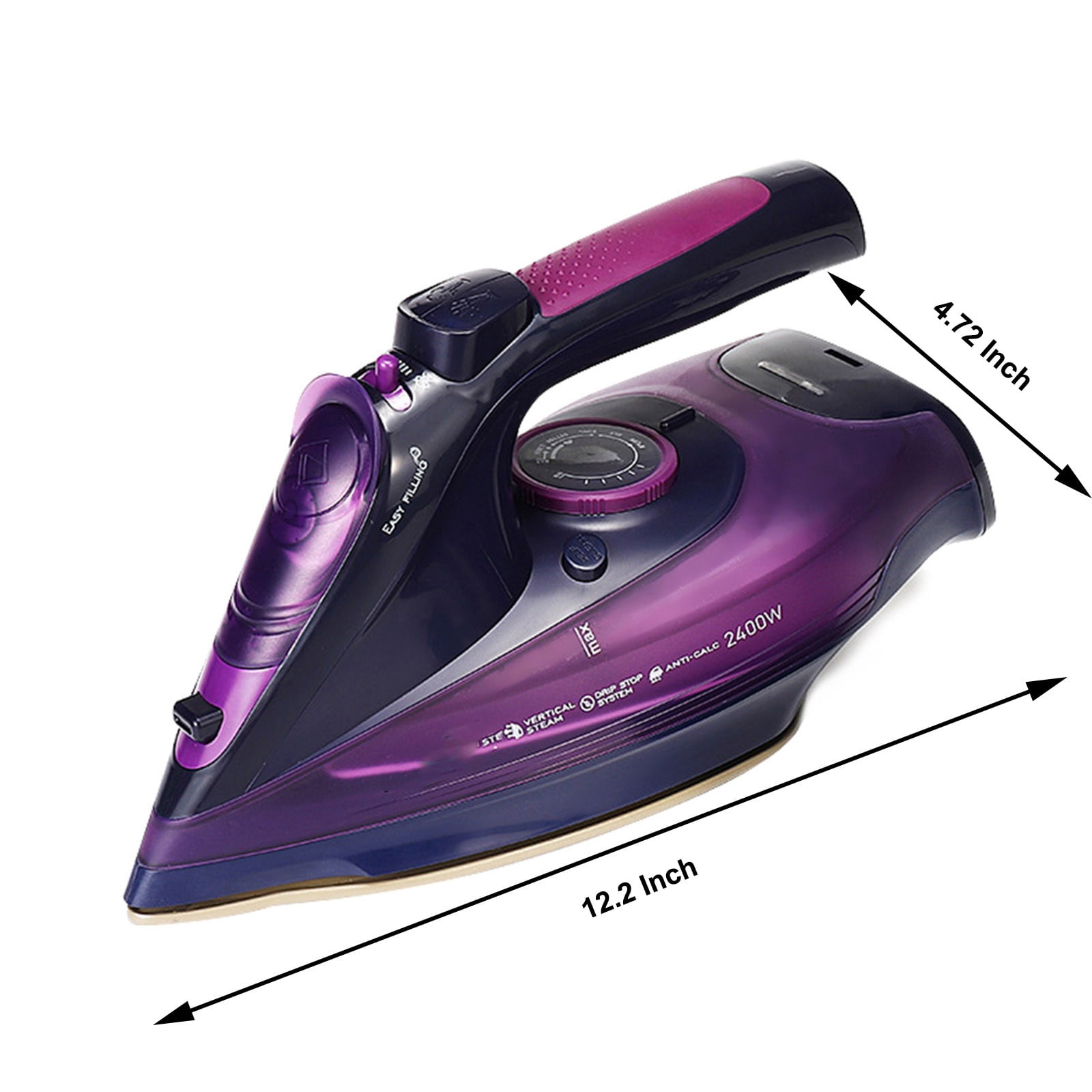 Kayannuo Cordless Or Corded 2400-Watt Anti-Drip Ceramic Hybri-d Clothes Iron With Vertical Steam And Auto-Off Function(Plug for European Use)