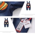 thumbnail image 4 of KIDSCOOL SPACE Mono vaquero para bebé niño niña,Pantalones de peto de mezclilla 3D para niño pequeño, 4 of 5